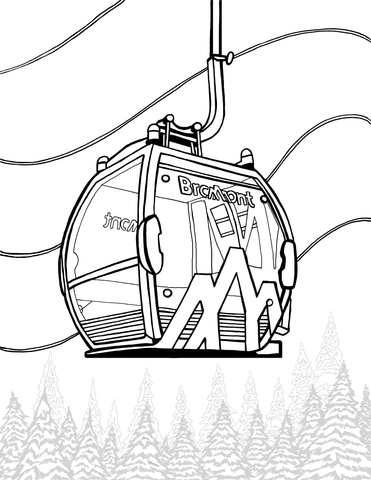 Ski Bromont Gondola - Free Coloring Page - You-Color