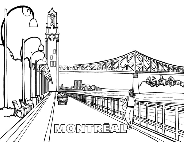 Free printable Québec City Ice Hotel coloring page featuring a visitor approaching an arched ice entrance surrounded by snow and decorative flowers: Youcolor