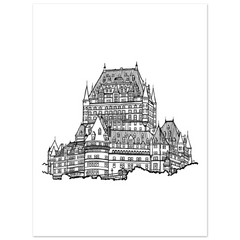 Quebec City Landmark Architectural Line Art Print by Nancy Beliveau - Line Drawing illustration print for home decor
