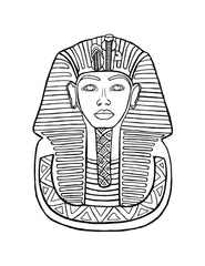 Color the famous burial mask of King Tut and discover the fascinating world of ancient Egypt.: You-Color