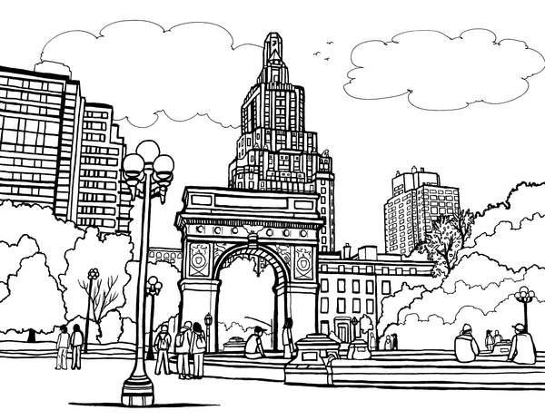 Color the famous Washington Square Arch and enjoy a creative visit to New York City! : YouColor